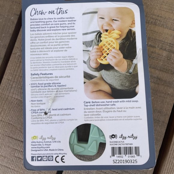itzy rity Chew Chew: Silicone Teether -Cactus - Picture 4 of 4